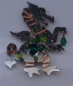 LIZTECH ARTISAN JEWELRY 1998 DRAGON BAHAMUT PLATINUM DRAGON BROOCH RARE - Picture 1 of 9