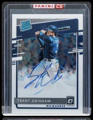 Trent Grisham 2020 Panini Donruss Optic Rated Rookie Auto Brewers RL78🇺🇸⚾️ - Image 1 of 2