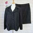 NIPON BOUTIQUE Nouveau Evening Black Tweed Metallic Skirt Suit size 18W