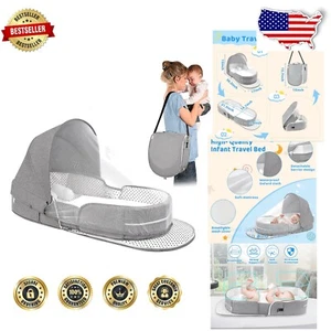 Ultra-Portable Baby Bassinet with Canopy - Easy Setup for Travel & Outdoor Use - Picture 1 of 9