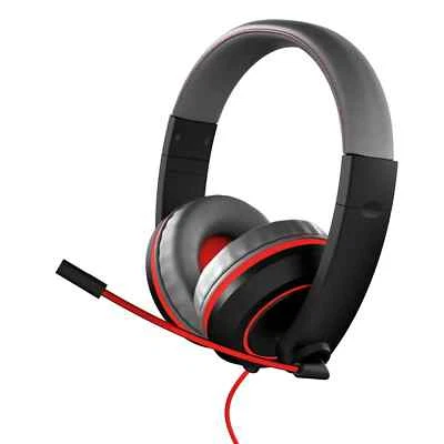 Gioteck Stereo Wired Headset Headphones with Mic - Red/Grey XH-100SUNI R - Image 1 of 4