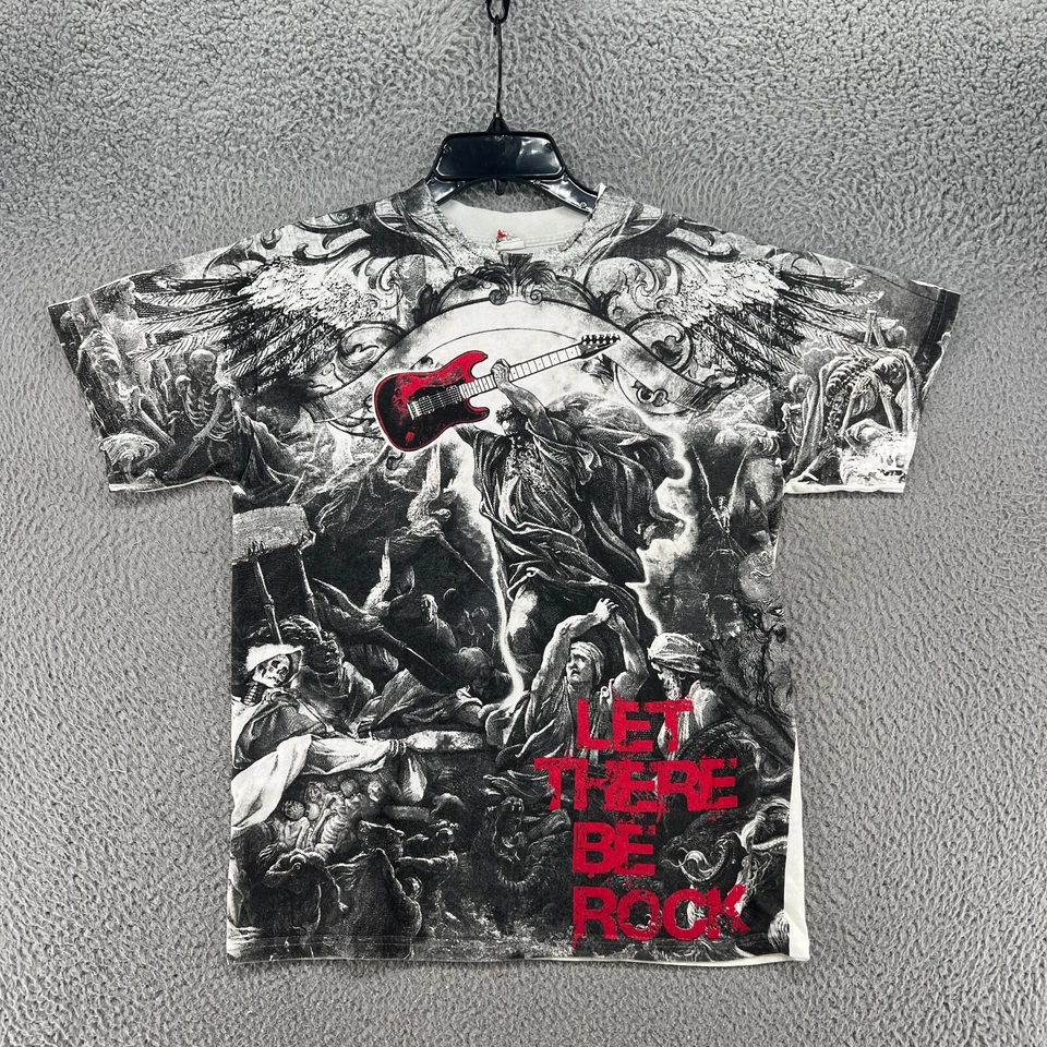 Camisa Rock Band De Colección Para Hombres Mediana Blanca Negra Blanca Camiseta Grunge AOP * Foto 1 de 4