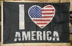 I Love America Flaga DARMOWY STATEK USA Wolność Niepodległość Weteranowie Przyrzeczenie Znak 3x5'