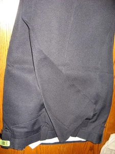 Circle S, azul marino, pantalones, occidental, pierna Str, frente plano, trabillas para cinturón, bolsillos, 42"x32" - Imagen 1 de 7