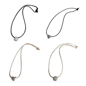 Heart/Shell Pendant Necklaces Adjustable Necklace Heart/Shell Pendant Choker - Picture 1 of 9