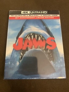 Jaws (4K UHD, 1975) 45th Anniversary Limited Edition - Ships In Box - Picture 1 of 3