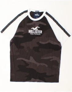 HOLLISTER Mens Graphic T-Shirt Top Large Grey Camouflage Cotton BV13 - Picture 1 of 3