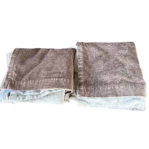 West Elm Flax Linen & Luster Velvet Colorblock Drapes Natural/Dusty Blush 48x96 - Picture 1 of 9