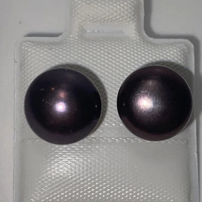 925 Sterling Silver, Stud With Butterfly. Black Pearl Earrings. New - Image 1 of 4