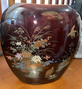 SELTENE VINTAGE SCHWARZE OVALE JAY PORZELLAN VASE - Bild 1 von 2