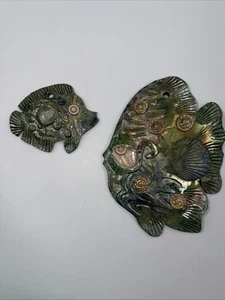 Vintage Maui Hawaii Fish Fish Wall Decor Raku Pottery By Sherrie Barnhard 80’s - Picture 1 of 11