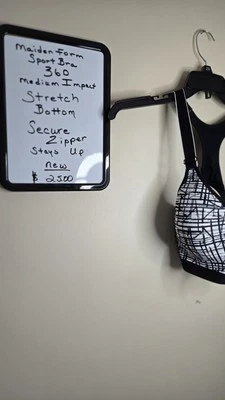 Maidenform Women's Sport Bra Zip Front Underwire Racerback Dm7991 Black Sz.34,38 - Image 1 of 4