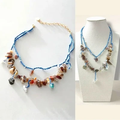 Collar Free People Ariana Ost Paris de una sola capa nuevo con etiquetas playa bohemia artesanal Foto 1 de 4