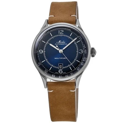 New Mido Multifort Patrimony Blue Dial Leather Men's Watch M040.407.16.040.00 - Image 1 of 4