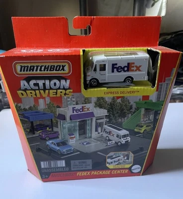 Matchbox Fed-Ex Action Drivers Diorama - Package Center Play-set & Delivery Van - Image 1 of 3