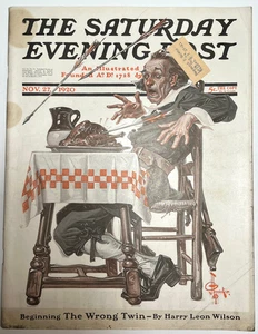 SATURDAY EVENING POST - Nov 1920 - LEYENDECKER Thanksgiving Cover / Grafonola Ad - Picture 1 of 11