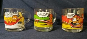 (3) 1978 Vintage McDonalds Garfield und Odie Glas Becher Kaffeetasse Jim Davis. NOS - Bild 1 von 8