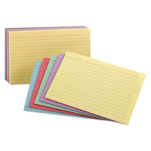 Oxford Ruled Index Cards 3 x 5 Blue/Violet/Canary/Green/Cherry 100/Pack 40280 - Picture 1 of 1
