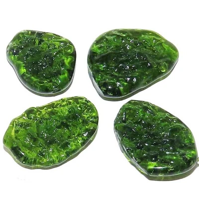 CABOCHON 113.40Ct Green Moldavite Fancy Treated (LAB CREATED) Gemstone 4 Pcs Lot - Image 1 of 4