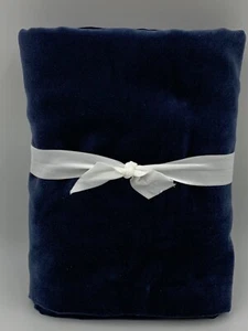 Williams Sonoma Classic Velvet Belgian Linen Backing Sham King Navy #H186 - Picture 1 of 2