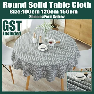 Vintage Cotton Linen Round Tablecloth Boho Printed Geometric Table Cloth Covers - Picture 1 of 10