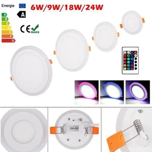 White RGB Dual Color LED Light LED Ceiling Recessed Panel Downlight Spot Lamp - Picture 1 of 10