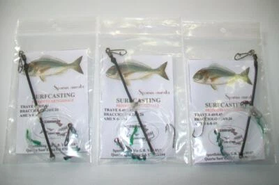 SURFCASTING 3 TERMINALI 1AMO CON TRAVETTO BLACK 11CM PER SARAGHI ORATE SPIGOLE - Immagine 1 di 2