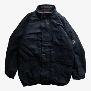 Chaqueta de motociclista Belstaff negra vintage años 80 con cuello de pana, motocicleta - Imagen 1 de 10