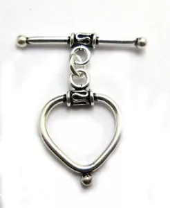 3 SET 20X26MM COPPER BALI TOGGLE CLASP ANTIQUE STERLING SILVER PLATED 635 ATL-20 - Picture 1 of 1