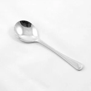 Nueva cuchara de sopa con cuentas de acero inoxidable hecha en Sheffield Inglaterra - Imagen 1 de 3