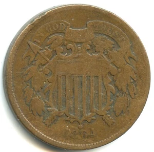USA , 2 cents Union Shield 1864 n°7082 - Imagen 1 de 2