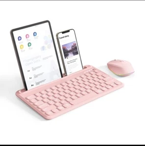 Jelly Comb 7 Color Backlit Wireless Keyboard And Mouse Black READ - Picture 1 of 3