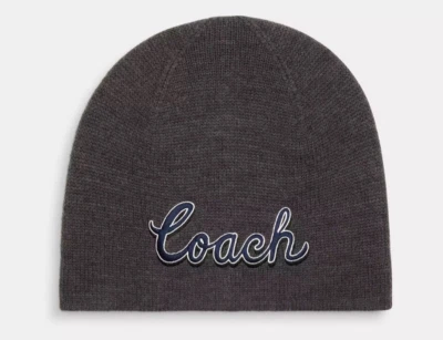 Gorro tejido Coach unisex con estampado de escritura carbón (CY037) - NUEVO CON ETIQUETAS Foto 1 de 4