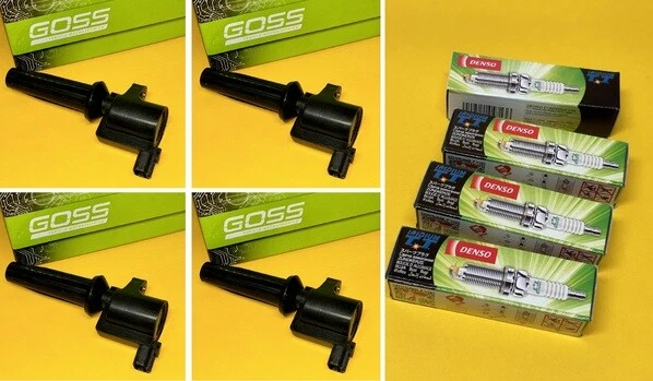Ignition coils + plugs x 4 for Ford LS + LT FOCUS 2.0L Duratec 05-11 A0DB A0DA - Image 1 of 4