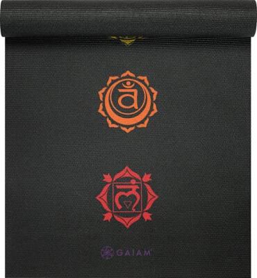 Gaiam Chakra Premium Non Slip 6mm Yoga Mat 68" x 24", Black - Imagem 1 de 3