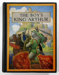 Boys King Arthur NC Wyeth Illustrated Scribners Color Plates Hardcover 1944 - Picture 1 of 14