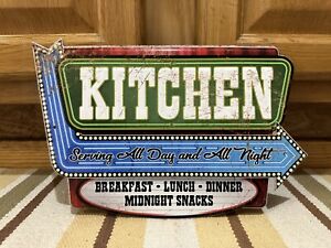 Kitchen Sign Breakfast Lunch Dinner Diner Wall Decor Vintage Style Restaurant