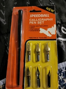 Speedball Schriftzug Set Nr 2961 Neu Vintage 6 Spitzen / Griff Kalligraphie - Bild 1 von 3