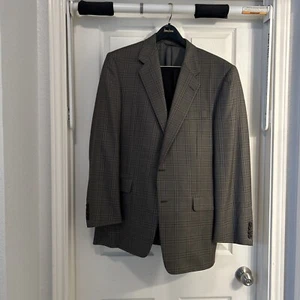 HICKEY FREEMAN US BLACK LABEL BOARDROOM Plaid WOOL SUIT 40R 34x30W - Picture 1 of 10