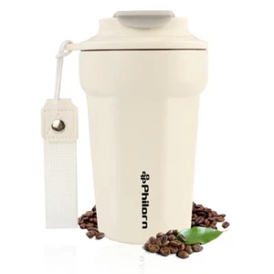 Insulated Coffee Mug With Lid 14 Oz Travel Coffee Tumbler Leak Proof Thermal Cup - Picture 1 of 7