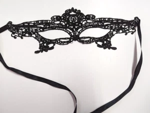Black Lace Eye Mask Masquerade Party Nightwear Costume - Picture 1 of 4