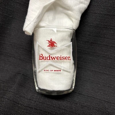 Vintage Small Flight Beer Glass Budweiser King of Beers Anheuser Busch 3.2" Tall - Image 1 of 3
