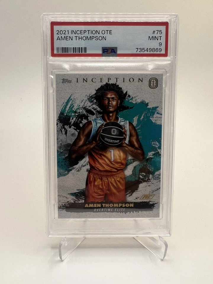 AMEN THOMPSON 2021-22 Topps Inception Overtime Elite OTE RC PSA 9 - Image 1 of 2