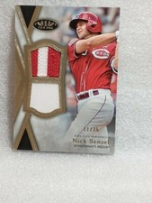 2021 Topps Tier One #T1DR-NS Nick Senzel Dual Relic 11/25 Card