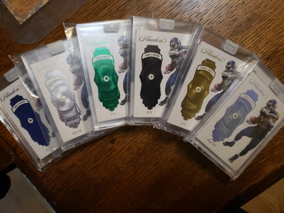 🔥🔥2017 Panini Flawless Chris Carson Rookie Rainbow 1/1 +1/3+4/4+2/5+8/10+6/15  - Image 1 of 4