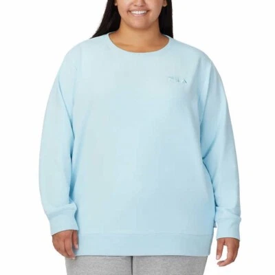 FILA Sweatshirt Women Size 2X Super Soft Crewneck French Terry Pockets  Blue NWT - Image 1 of 3