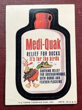 1974 Wacky Packages Sticker Medi-Quak 7th Series, (BIGJ’S)