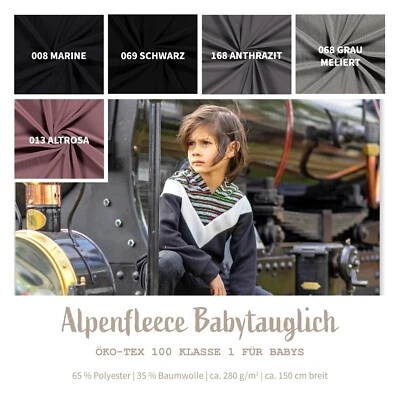 Alpenfleece Meterware uni - Sweat Fleecestoff babytauglich, Alpensweat *ab 50 cm - Bild 1 von 4