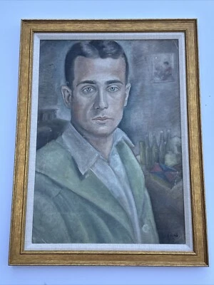 PINTURA JO CAIN AUTORRETRATO ANTIGUO 1920 WPA ARTISTA IMPORTANTE MURALISTA ÓLEO Foto 1 de 4