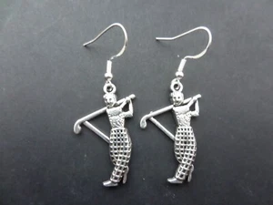 Golf Charm on Sterling Silver Hooks - Picture 1 of 3